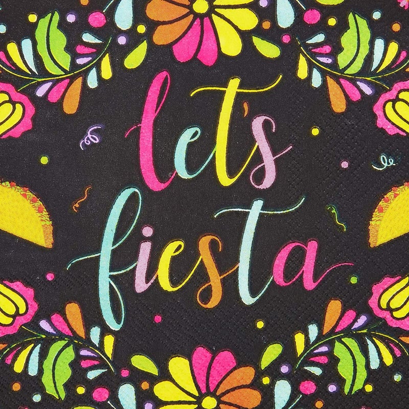 Sparkle and Bash Party Napkins - Taco Napkins & Fiesta Party Decor - Disposable Fiesta Dinner Supplies for Mexican Celebration - Pack of 100 - Black - 6.5 x 6.5 In - Image 5